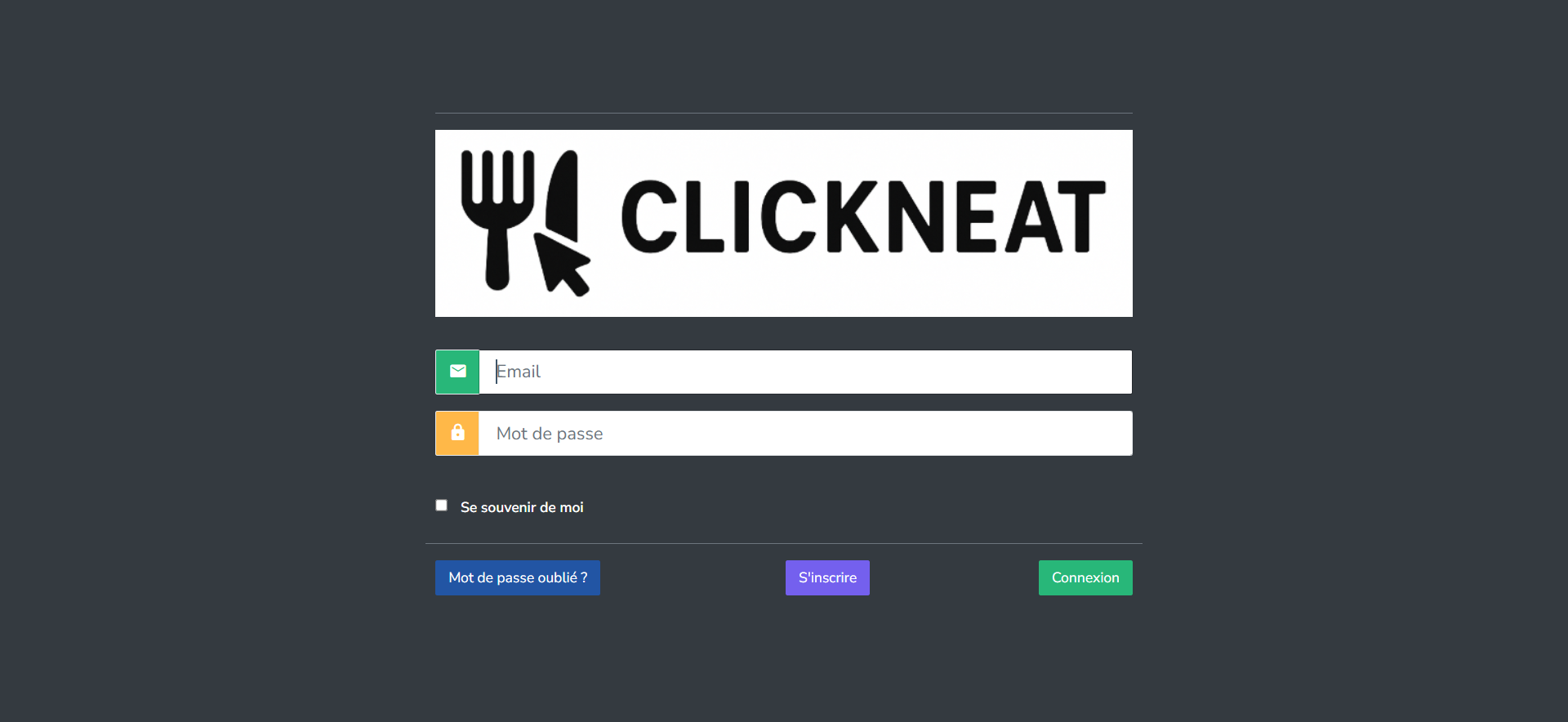 Page d'accueil ClickNEat