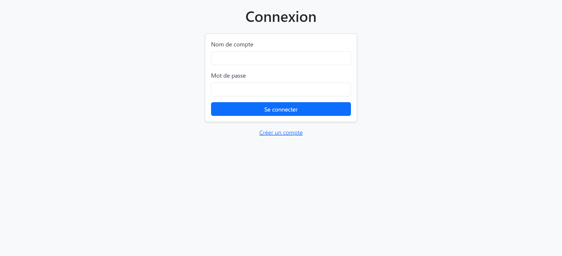 Interface de connexion