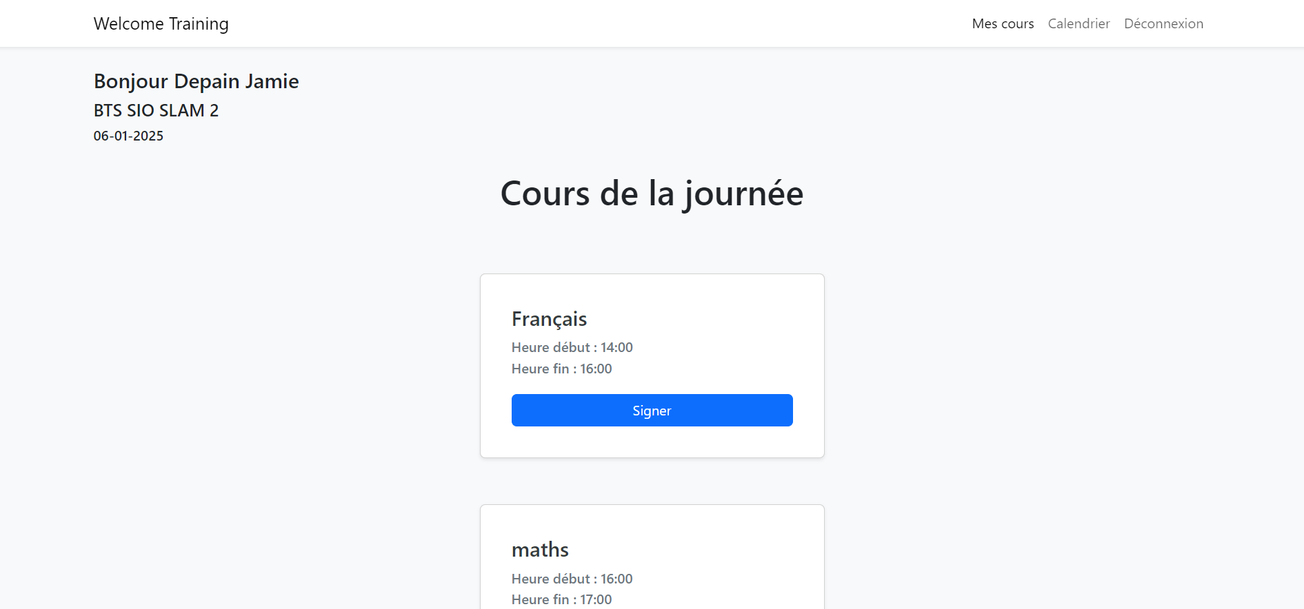 Interface d'administration