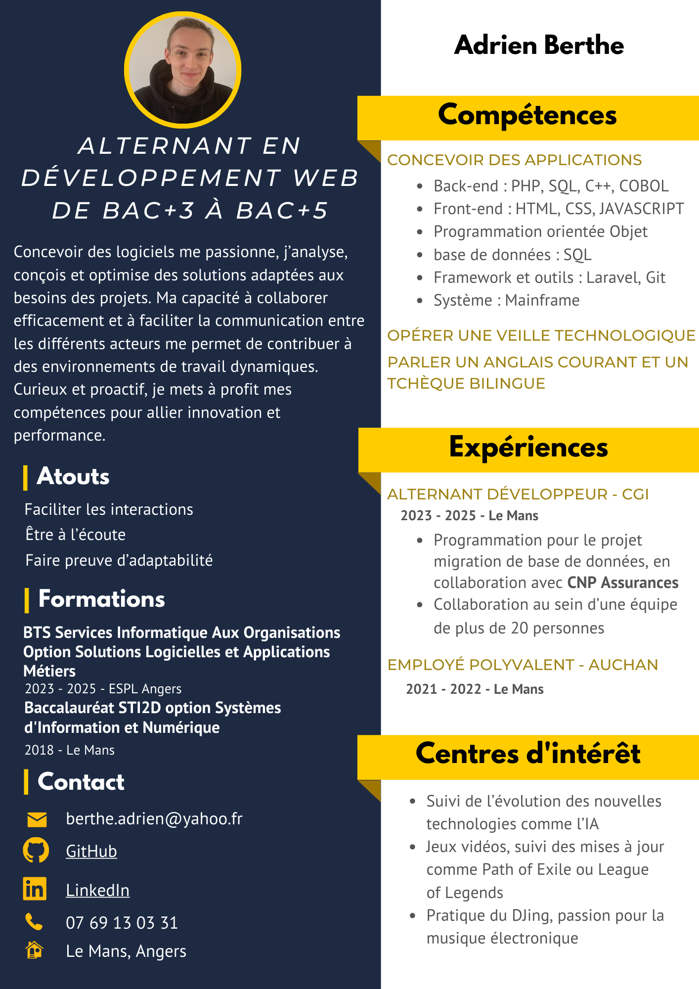 CV Adrien Berthe