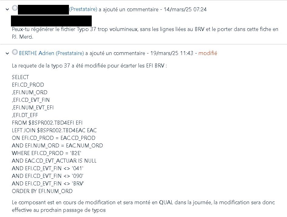 Modification en base de données